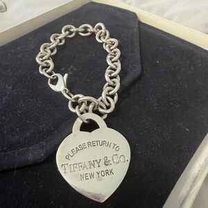 Tiffany & Co. Silver Heart Charm Bracelet